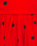 Puff Ball Skirt in Polkadot Red and Black