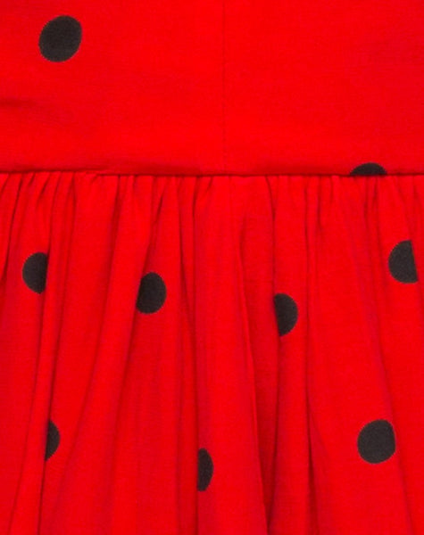 Puff Ball Skirt in Polkadot Red and Black