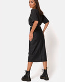 Pyra Midi Skirt in PU Black