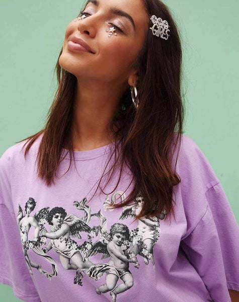 Sunny Kiss Tee in Lilac Cherub