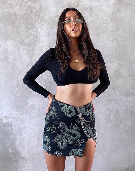 Wren Mini Skirt in Dragon Blue