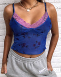 Image of Yenika Crop Top in Lilac Rose with Lilac Lace