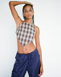 Image of Motel X Olivia Neill Wibi Top in Check Tan Brown