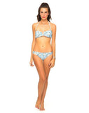 Tormaline Bandeau Bikini Top in Blue White Daisy