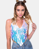 Quartz Crop Top in Opal Unicorn Sequin Pink