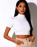 Que Crop Top in Rib Ivory