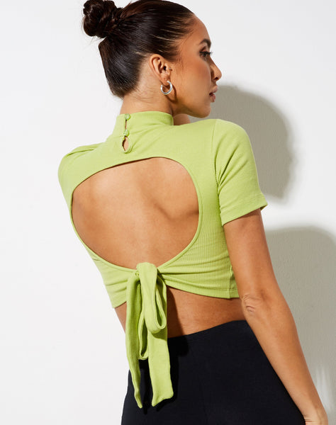 Que Crop Top in Leaf Green