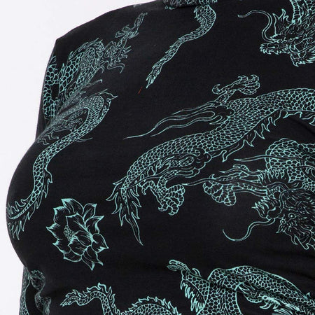 Quelia Top in Dragon Flower Black and Mint