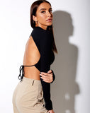 Image of Quelia Crop Top in Rib Black