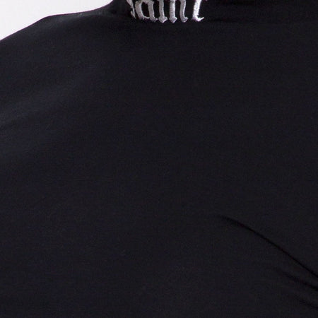 Quelia Crop Top in Black with 'Saint' Embro