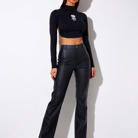 Quelia Crop Top in Black Cobra 'Lethal' Embro