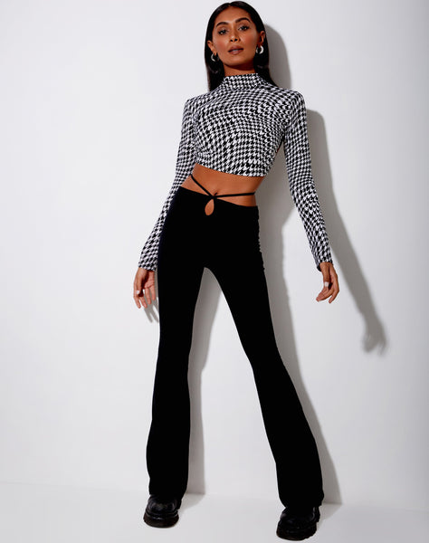 Quelia Crop Top in Wavey Dogtooth