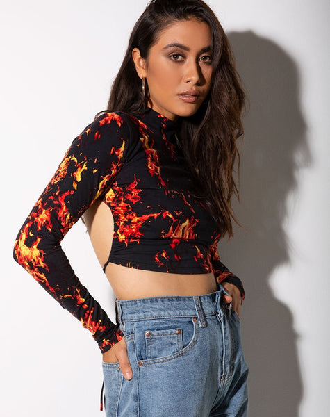 Quelia Crop Top in Fire