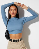 Image of Quelia Crop Top in Rib Grapemist