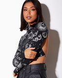 Quelia Crop Top in Night Sky Black