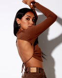 Image of Quelia Crop Top in Rib Cocoa