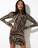 Image of Quelin Backless Dress in 70s Ripple