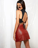 Quera Crop Top in Rib Black 'Deadly' Embro