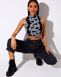 Quera Crop Top in Dragon Rope Black Placement