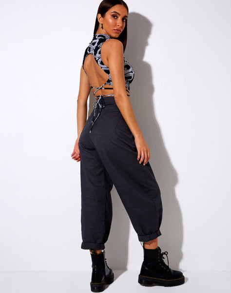 Quera Crop Top in Dragon Rope Black Placement