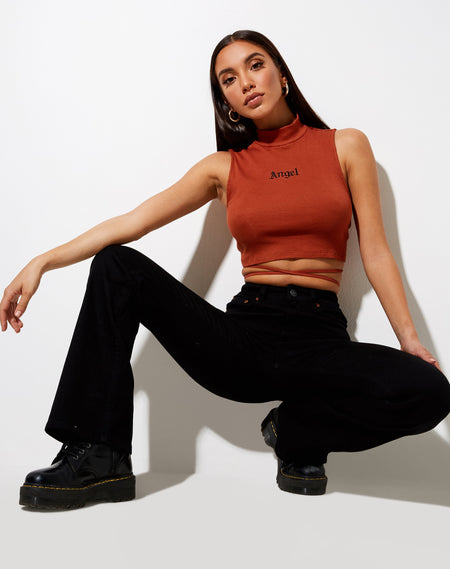 Clias Crop Top in Bombay Brown