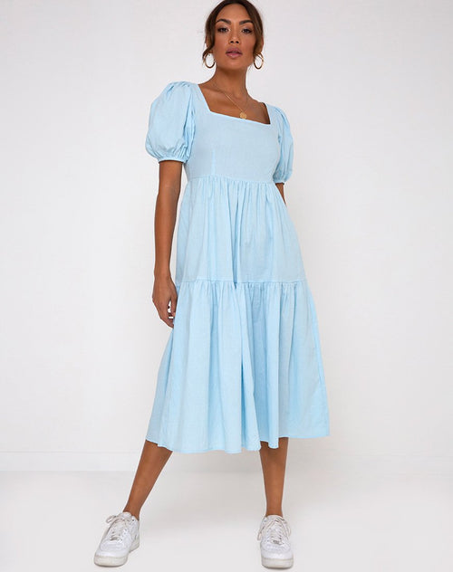 Rachel Midi Dress in Sky Blue