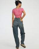 image of Raeto Crop Top in Ditsy Floral Pink