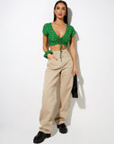 Image of Raeto Crop Top in Paisley Fun Green