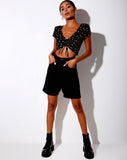 Image of Raeto Crop Top in Pretty Petal Black