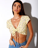 Raeto Crop Top in Wild Flower Lemon Drop