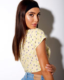 Raeto Crop Top in Wild Flower Lemon Drop