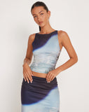 Image of Rambi Vest Crop Top in Abstract Landscape Collage