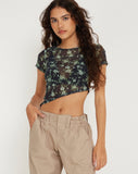 image of Rambu Crop Top in Pretty Floral Green