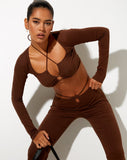 Image of Rana Crop Top in Lycra Cocoa