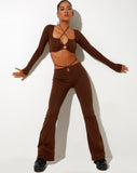 Image of Rana Crop Top in Lycra Cocoa