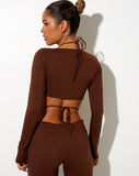 Image of Rana Crop Top in Lycra Cocoa