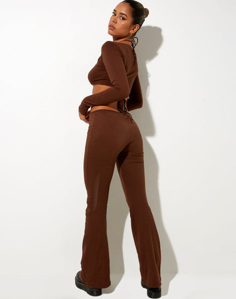 Image of Rana Crop Top in Lycra Cocoa