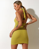 Ranima Bodycon Dress in Bubble Jersey Olive Oil