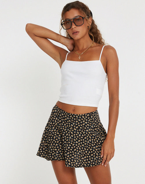 image of Rara Mini Skirt in Ditsy Floral Bronze