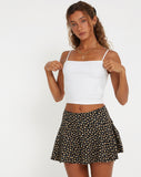 image of Rara Mini Skirt in Ditsy Floral Bronze