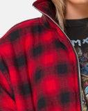 Raven Jacket in Plaid Red Black