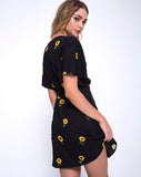 Rawa Wrap Dress in Ditsy Sunflower