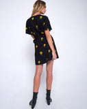 Rawa Wrap Dress in Ditsy Sunflower