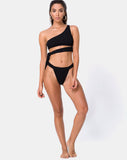 Rawlins Bikini Bottom in Crinkle Rib Black