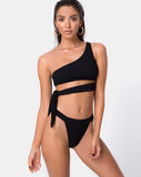 Rawlins Bikini Bottom in Crinkle Rib Black