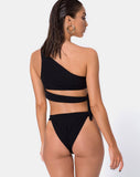 Rawlins Bikini Bottom in Crinkle Rib Black