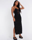 image of Rayuma Maxi Dress in Zebra Flock Black