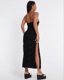 image of Rayuma Maxi Dress in Zebra Flock Black