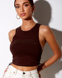 Image of Raze Vest Top in Brown Cowgirl Hotfix