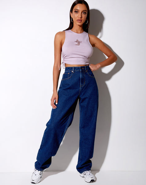 Raze Crop Top in Violet Cupid Embro